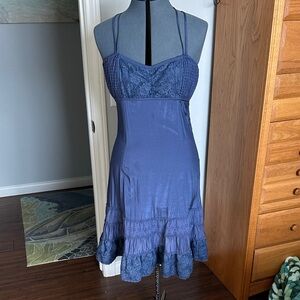 Free People Blue Lace Midi Dress
